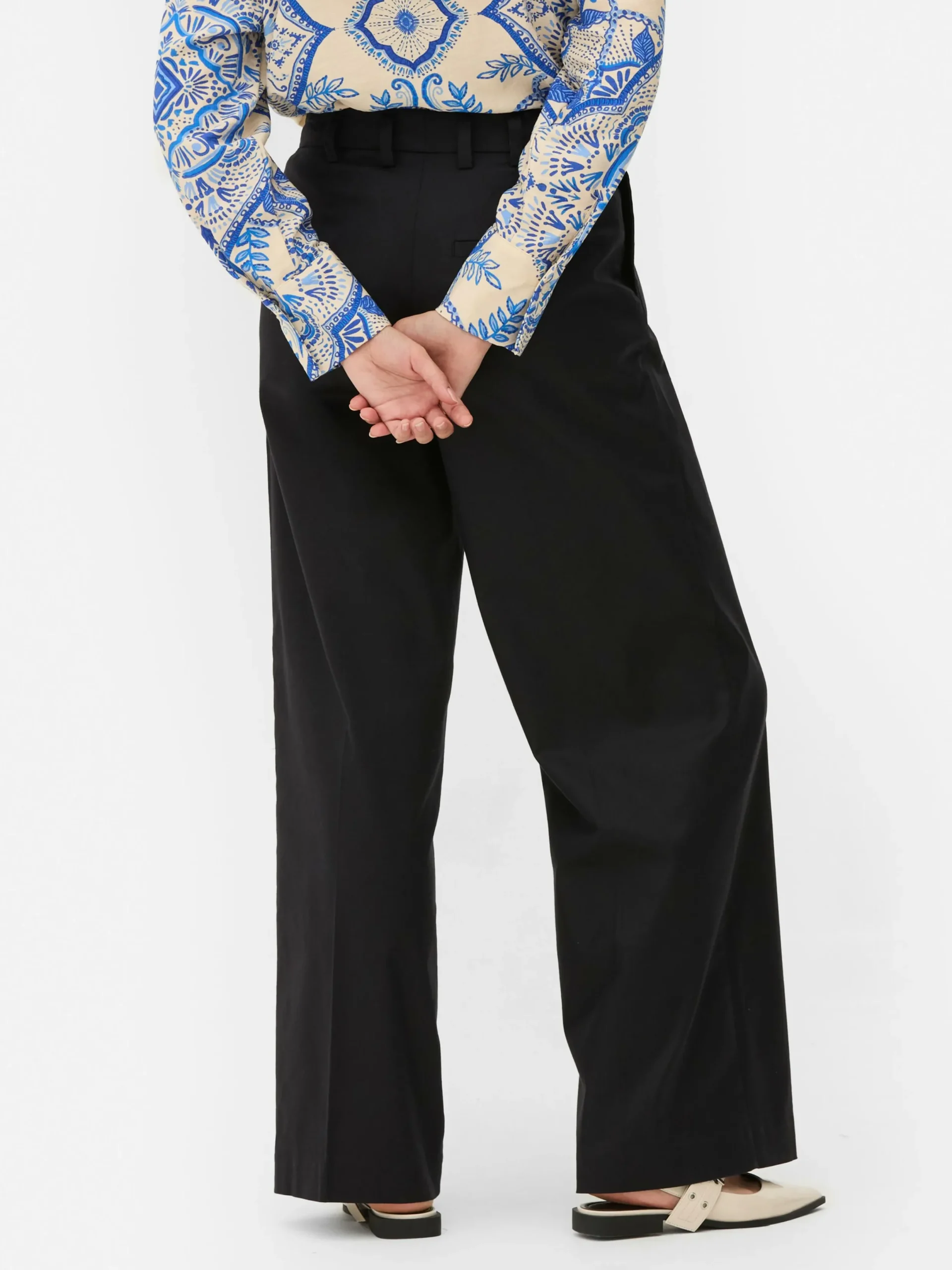 Hosen Und Leggings|Primark Chinohose Mit Weitem Bein Schwarz