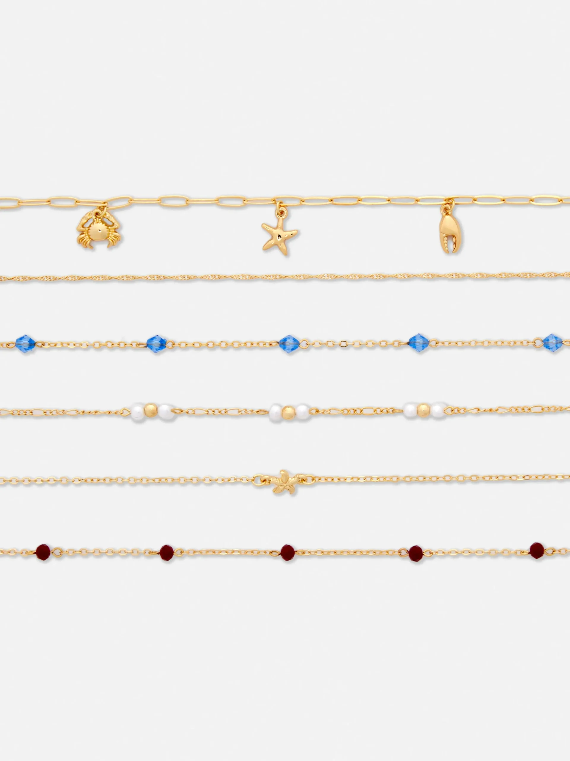 Schmuck|Primark Choker-Halsketten Im Strand-Stil, 6er-Pack Rot