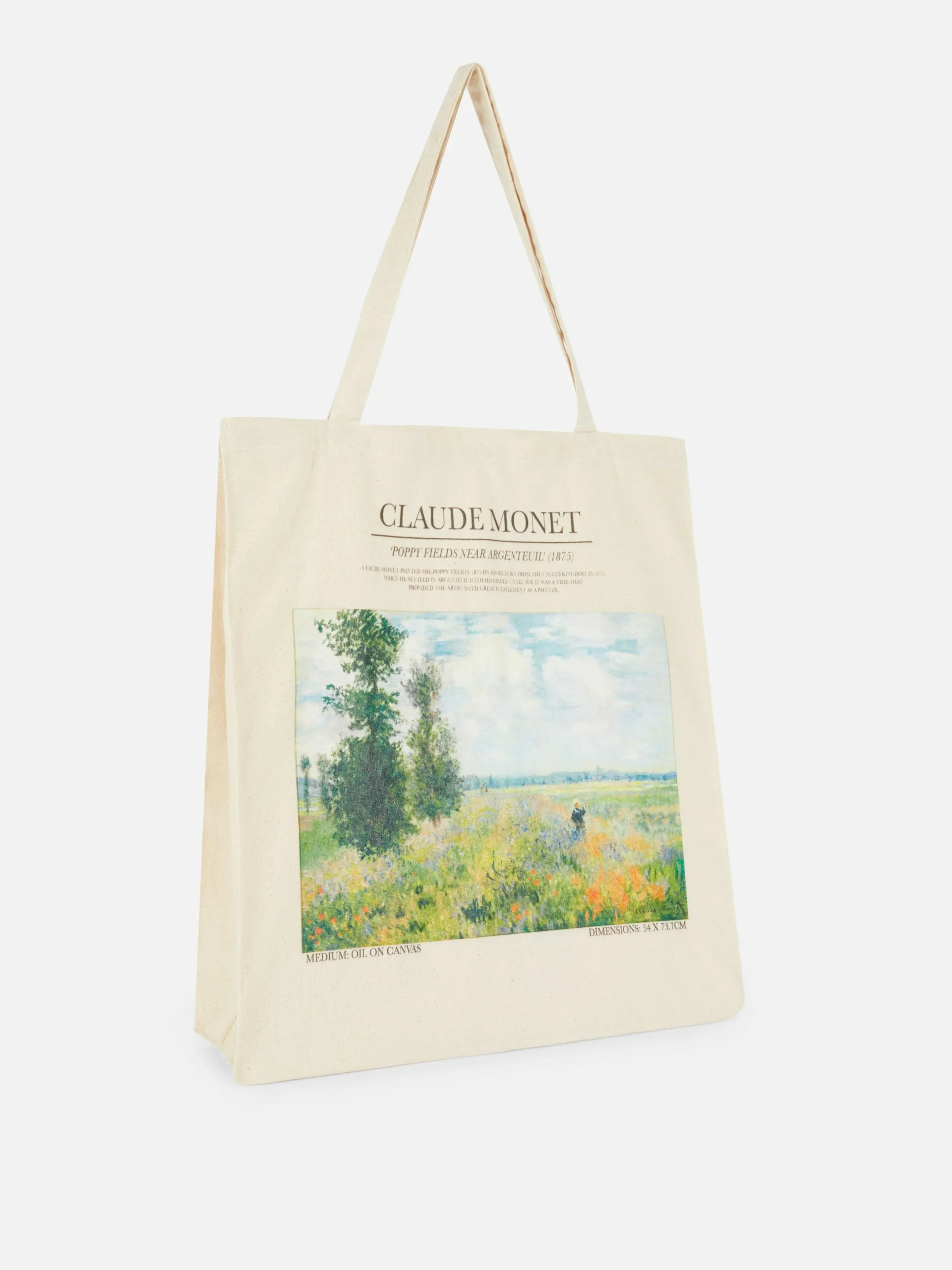 Reiseaccessoires|Primark „Claude Monet“ Canvas-Tasche Naturfarben