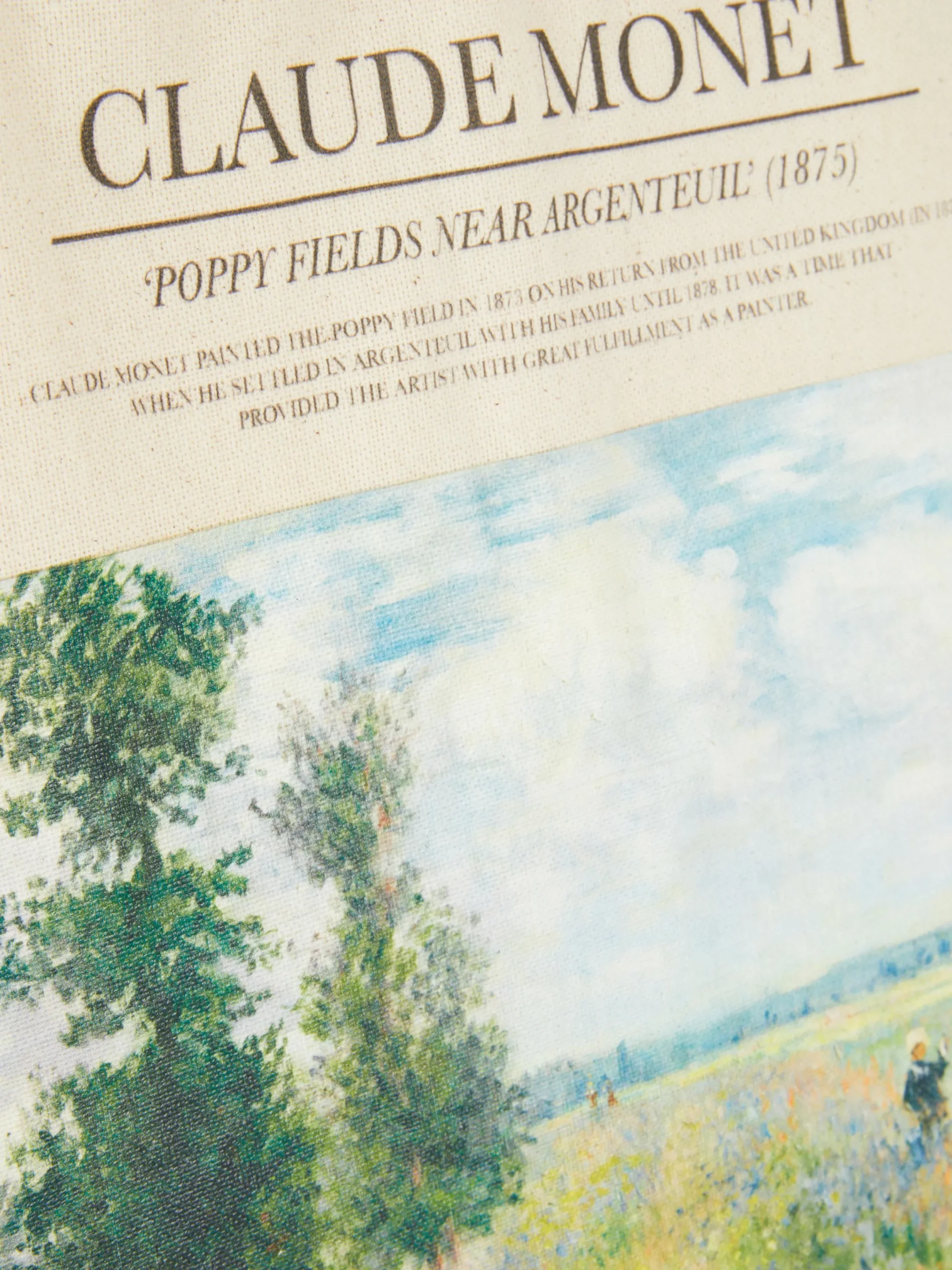 Reiseaccessoires|Primark „Claude Monet“ Canvas-Tasche Naturfarben