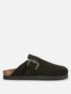Hausschuhe|Hausschuhe|Primark Clogs Mit Nietenschnalle Schwarz