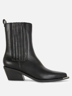 Stiefel|Primark Cowboystiefel Aus Kunstleder Schwarz