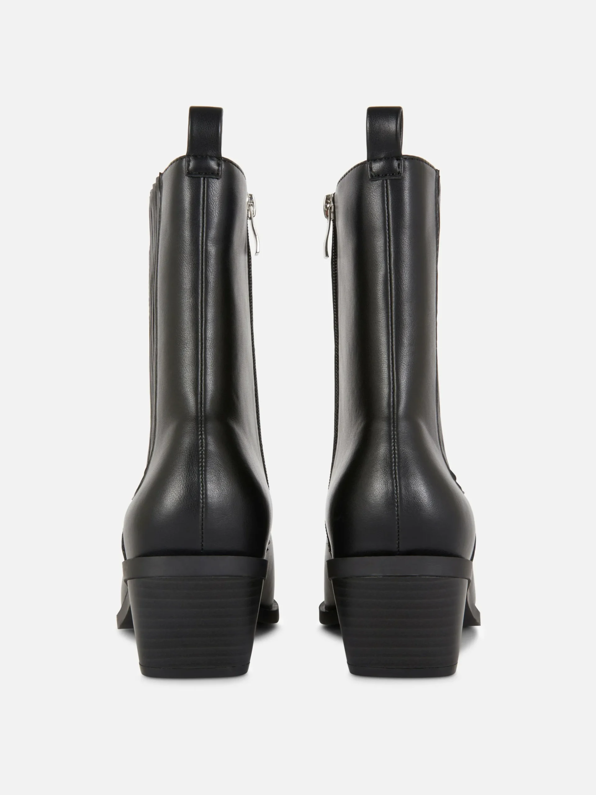 Stiefel|Primark Cowboystiefel Aus Kunstleder Schwarz