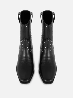 Stiefel|Primark Cowboy-Stiefeletten Mit Nieten Schwarz