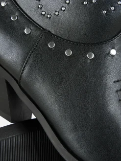 Stiefel|Primark Cowboy-Stiefeletten Mit Nieten Schwarz