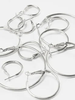Schmuck|Primark Creolen In Verschiedenen Größen, 6er-Pack Weiß