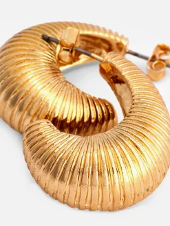 Schmuck|Primark Creolen Mit Rippstruktur Gelb