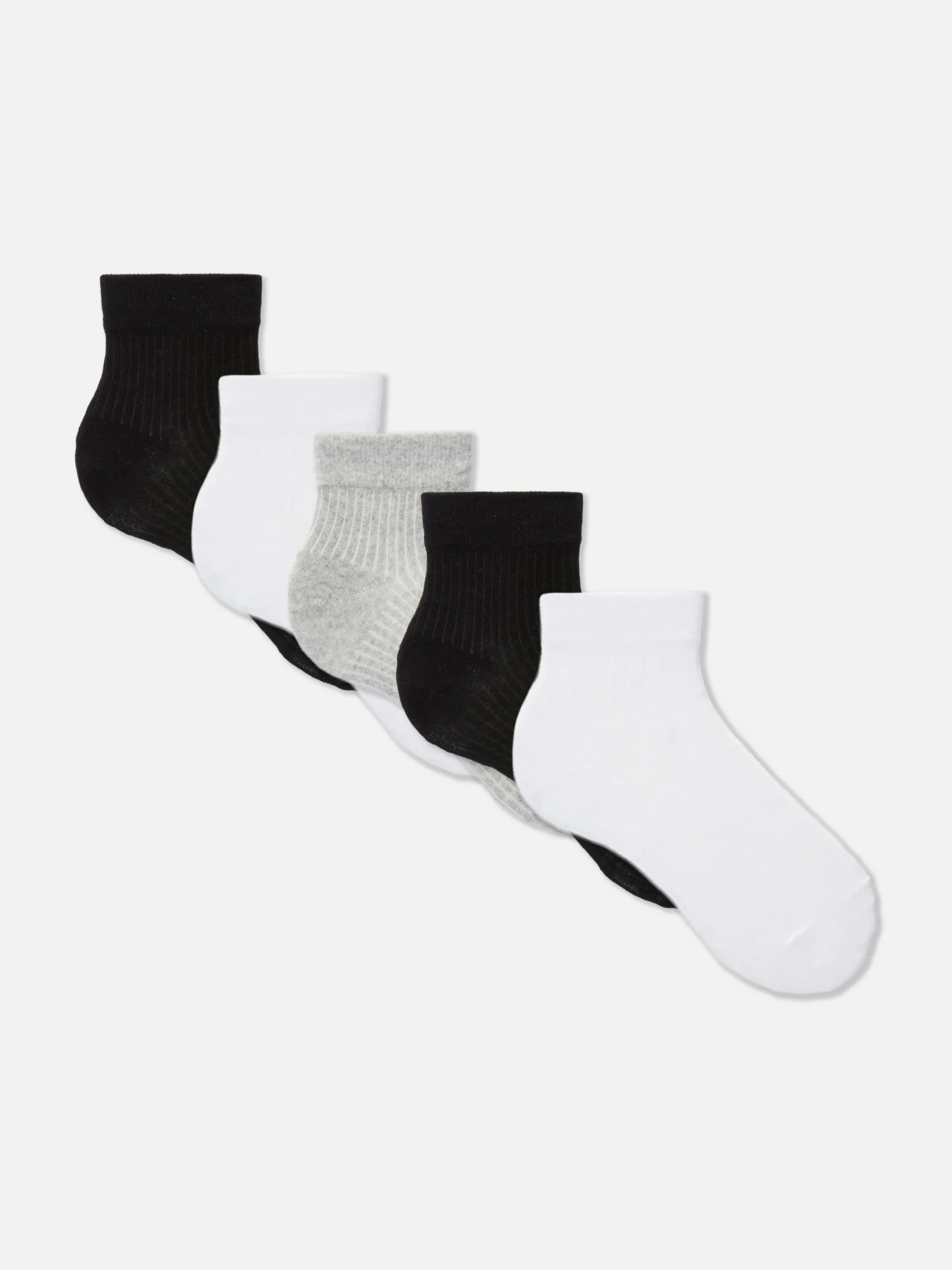 Socken|Primark Crew-Socken, 5er-Pack Schwarz/Weiß
