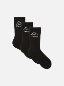 Socken|Sportbekleidung|Primark Crew-Socken Mit „Kappa X “ Logo, 3er-Pack Schwarz