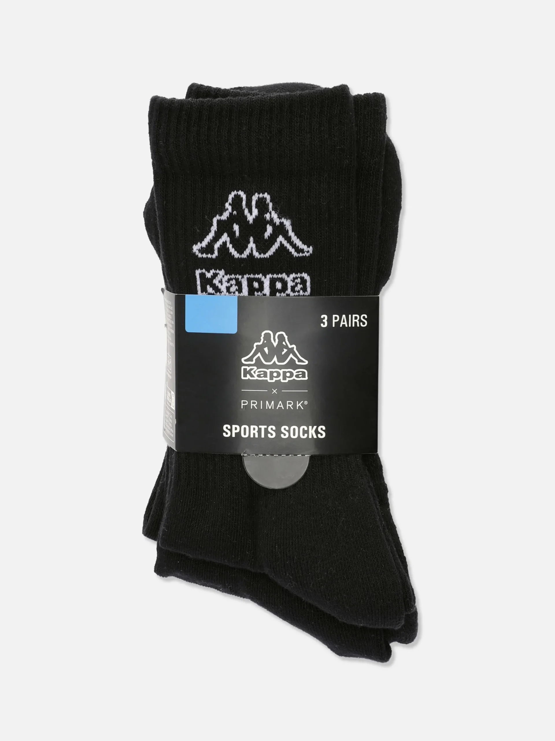 Socken|Sportbekleidung|Primark Crew-Socken Mit „Kappa X “ Logo, 3er-Pack Schwarz