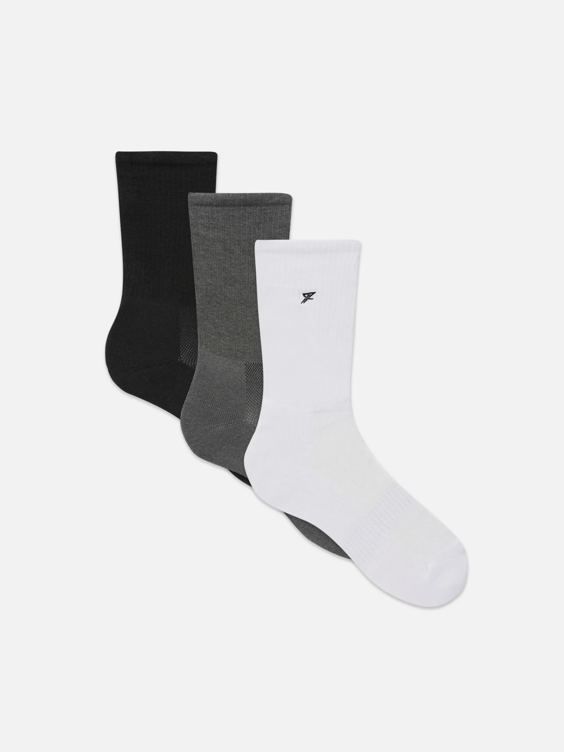 Socken|Fitnesskleidung Und Activewear|Primark Crew-Sportsocken, 3er-Pack Anthrazitfarben