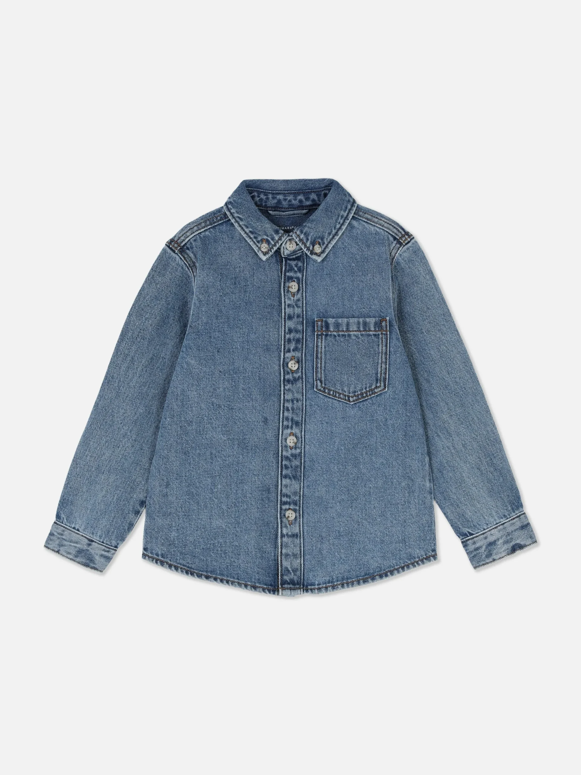 Hemden|Primark Denim-Hemd Mit Knopfleiste Blau