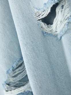 Denim|Jeans|Primark Denim-Jeans Im Used-Look Mit Weitem Bein Hellblau