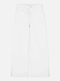 Jeans|Primark Denim-Jeans Mit Weitem Beinschnitt Weiß