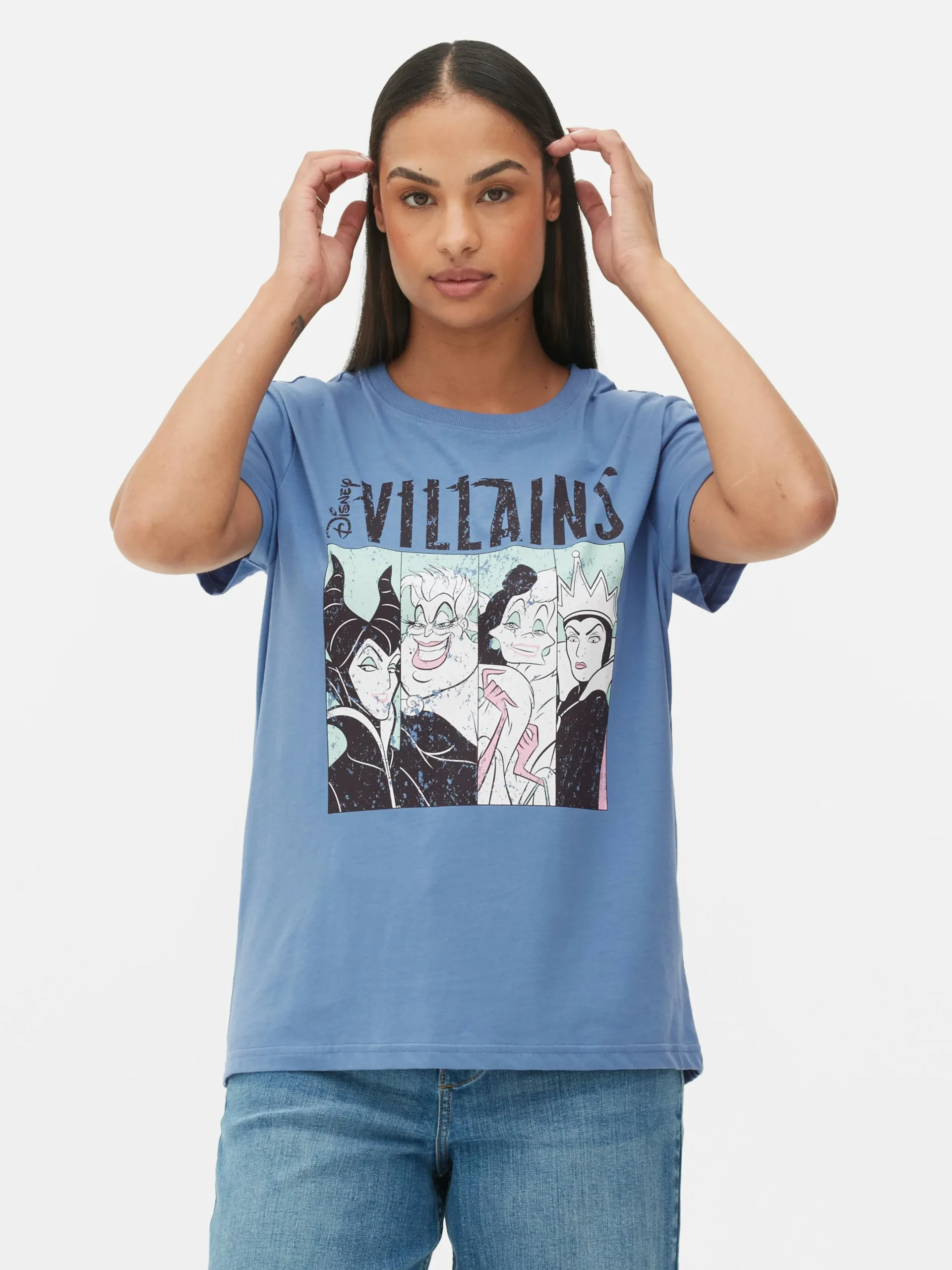 Tops Und T-Shirts|Primark „Disney Bösewichte“ T-Shirt Mit Grafik Dunkelblau