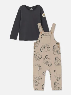 Sets Und Outfits|Primark „Disney Der König Der Löwen“ T-Shirt Und Latzhose Steinfarben