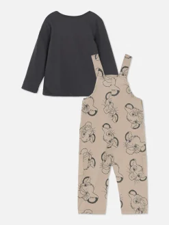 Sets Und Outfits|Primark „Disney Der König Der Löwen“ T-Shirt Und Latzhose Steinfarben