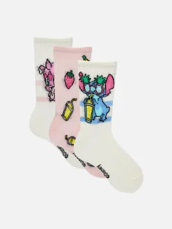 Socken|Primark „Disney Lilo & Stitch“ Crew-Socken, 3er-Pack Weiß
