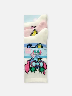 Socken|Primark „Disney Lilo & Stitch“ Crew-Socken, 3er-Pack Weiß