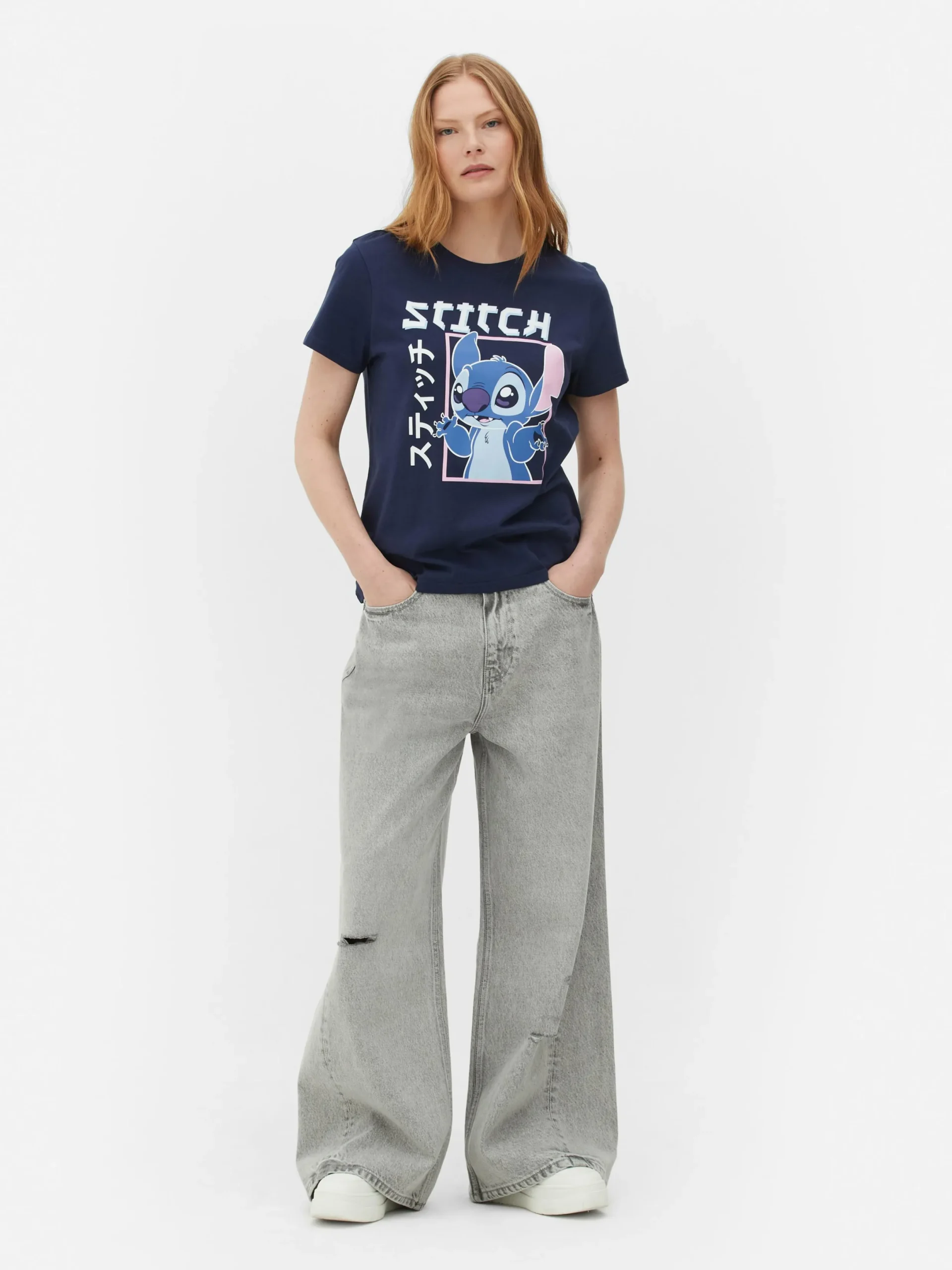 Tops Und T-Shirts|Primark „Disney Lilo & Stitch“ T-Shirt Im Manga-Stil Marineblau