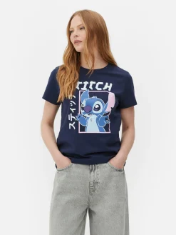 Tops Und T-Shirts|Primark „Disney Lilo & Stitch“ T-Shirt Im Manga-Stil Marineblau