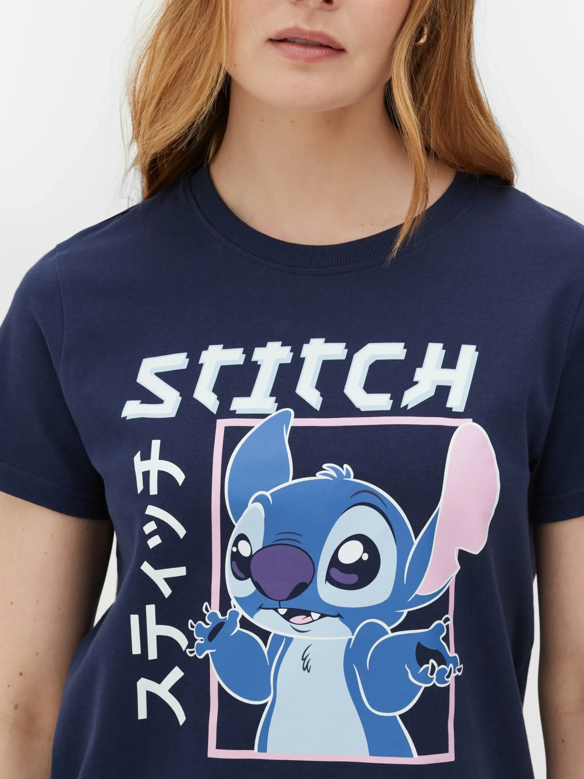 Tops Und T-Shirts|Primark „Disney Lilo & Stitch“ T-Shirt Im Manga-Stil Marineblau