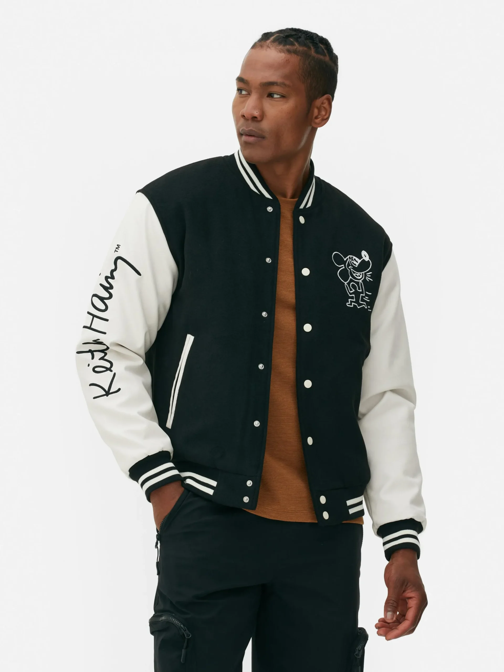 Jacken Und Mäntel|Primark „Disney Mickey Maus X Keith Haring“ College-Jacke Schwarz