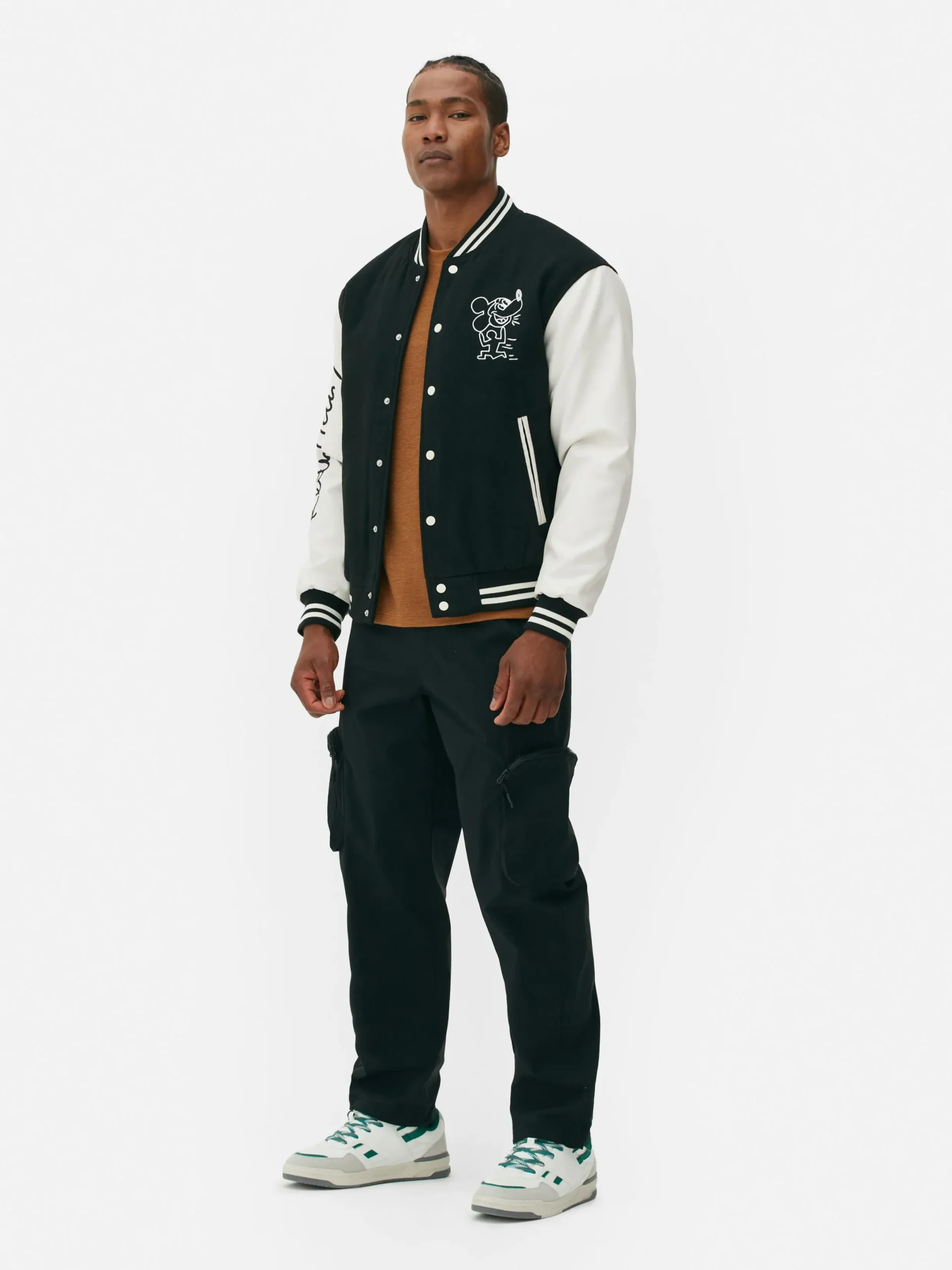 Jacken Und Mäntel|Primark „Disney Mickey Maus X Keith Haring“ College-Jacke Schwarz