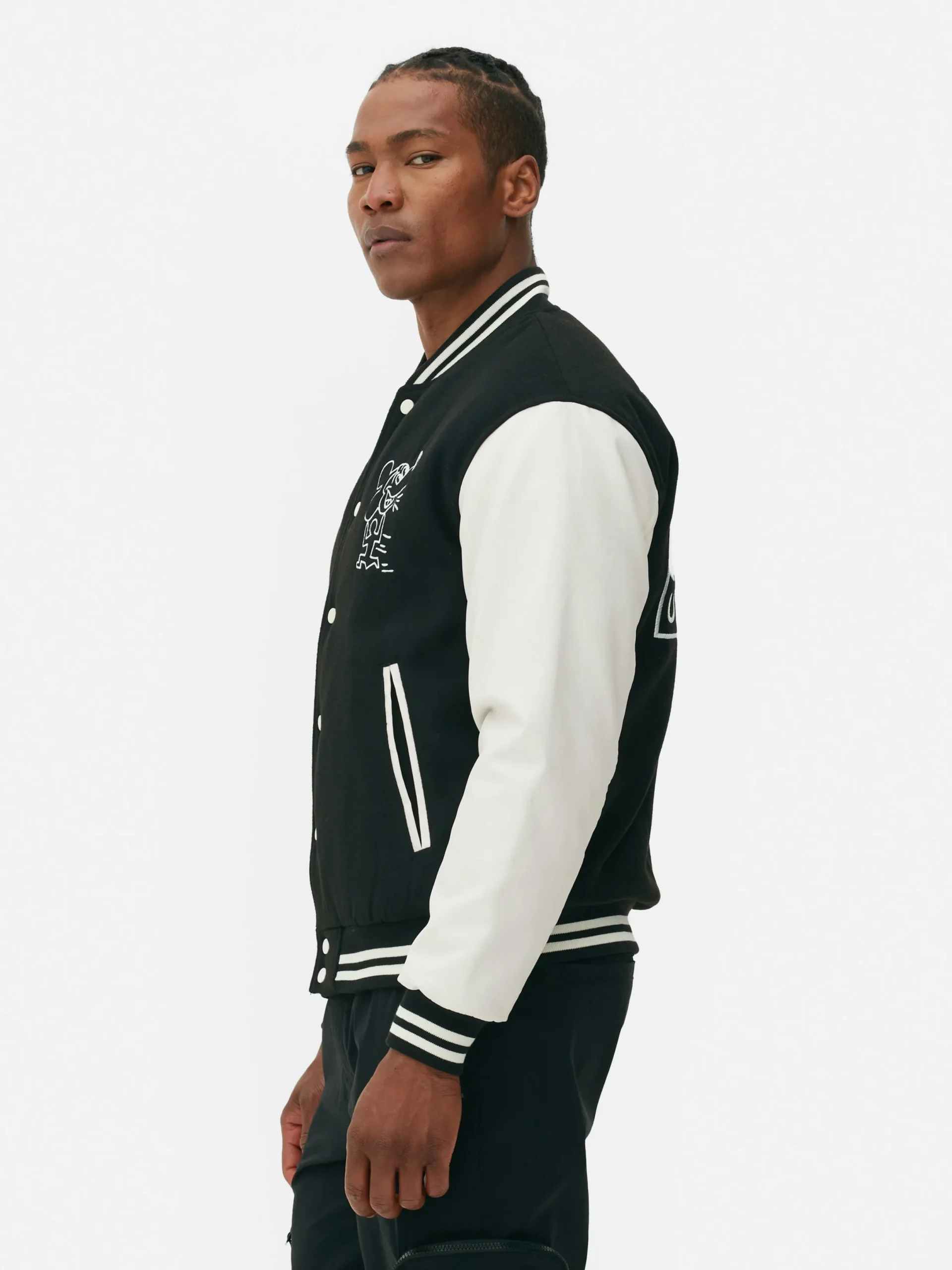 Jacken Und Mäntel|Primark „Disney Mickey Maus X Keith Haring“ College-Jacke Schwarz