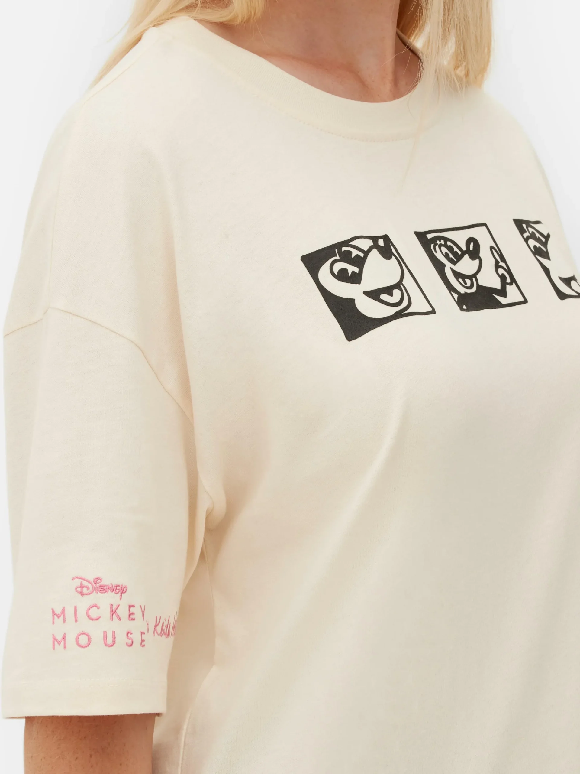 Tops Und T-Shirts|Primark „Disney Mickey Maus X Keith Haring“ T-Shirt Im Oversized-Look Weiß