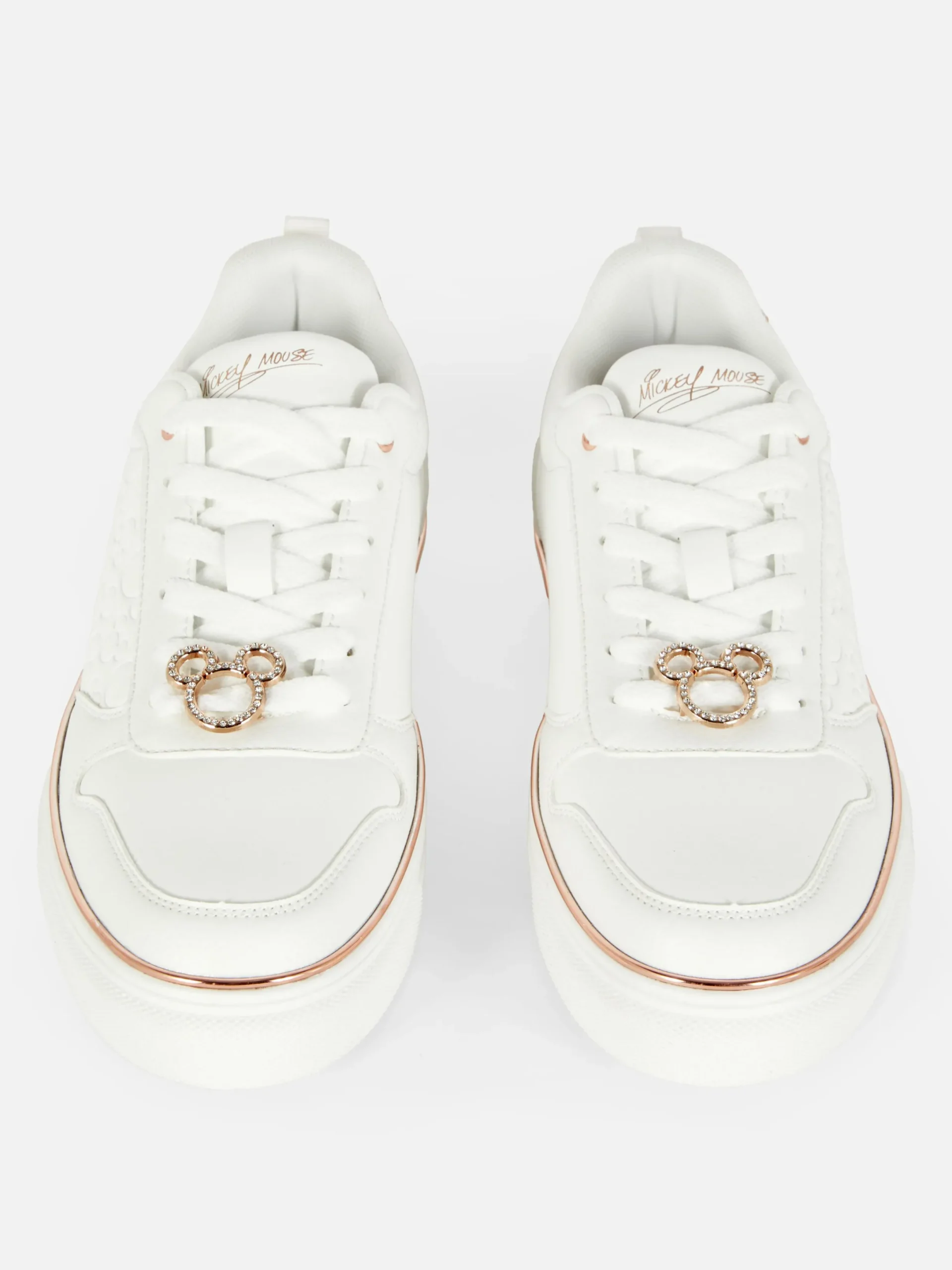 Sneakers|Primark „Disney Micky Maus“ Low-Top-Sneaker Mit Glitzer Weiß