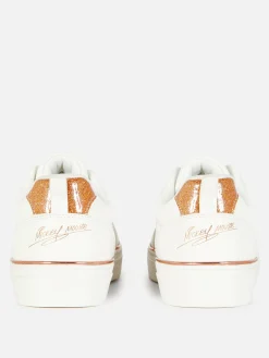 Sneakers|Primark „Disney Micky Maus“ Low-Top-Sneaker Mit Glitzer Weiß