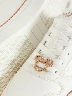 Sneakers|Primark „Disney Micky Maus“ Low-Top-Sneaker Mit Glitzer Weiß