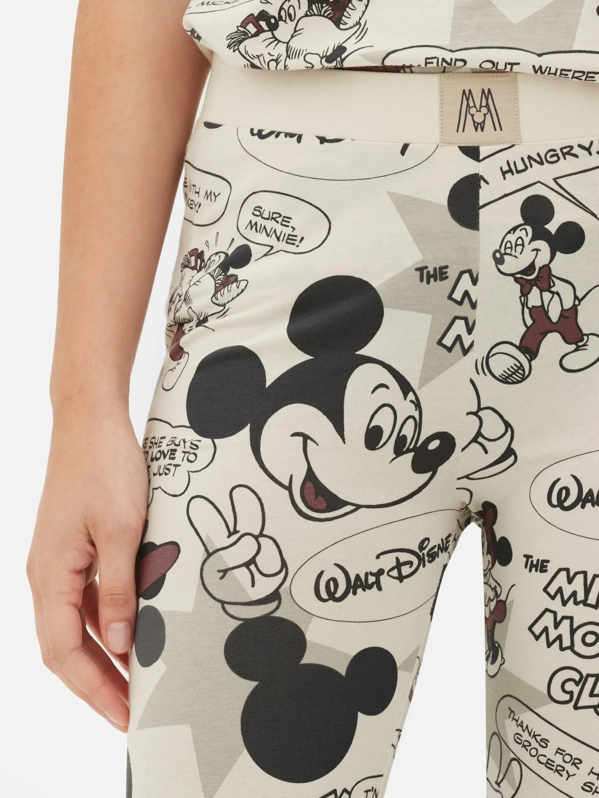 Schlafanzughosen|Primark „Disney Micky Maus“ Retro-Schlafanzug-Leggings Taupefarben