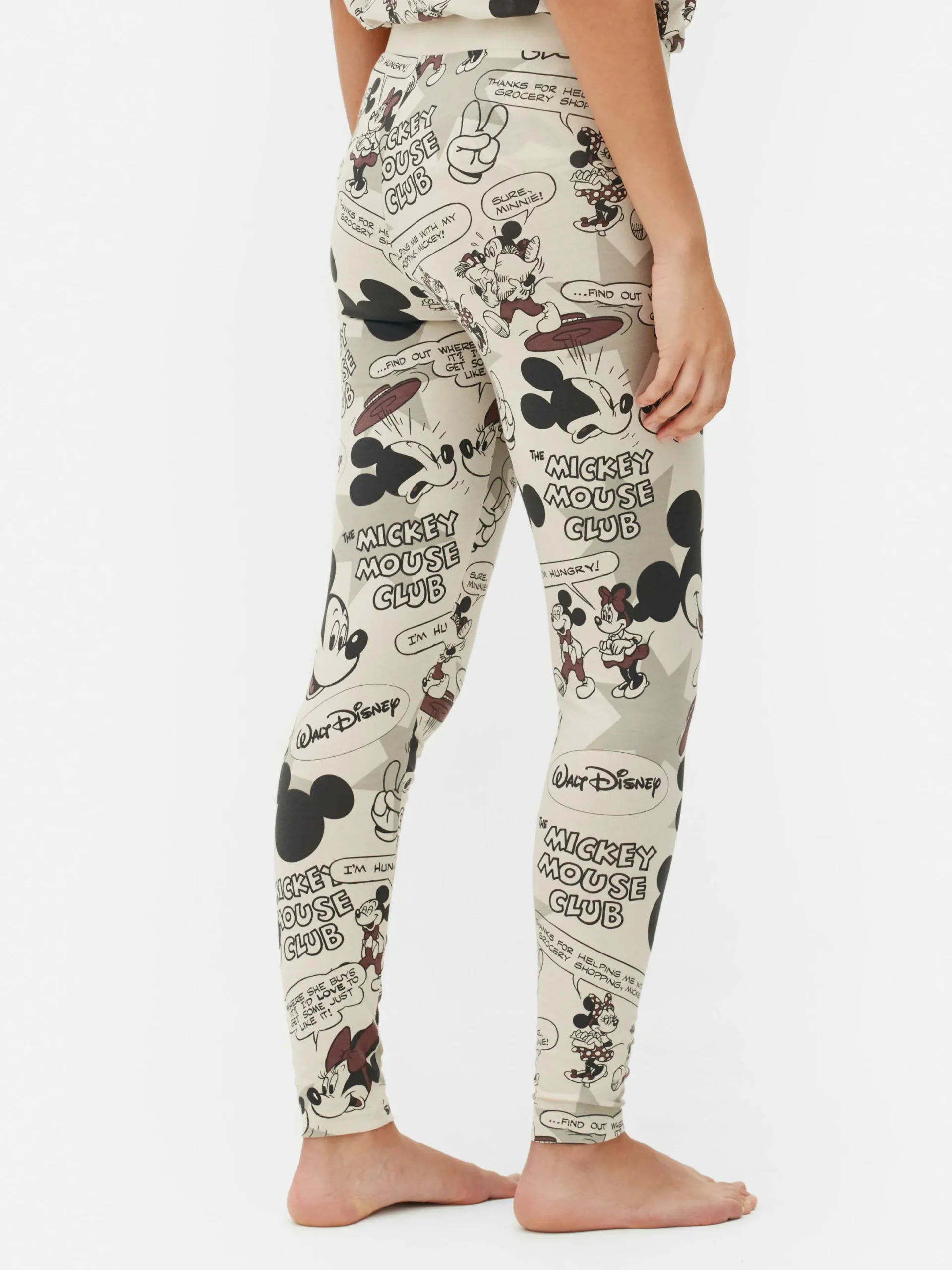 Schlafanzughosen|Primark „Disney Micky Maus“ Retro-Schlafanzug-Leggings Taupefarben