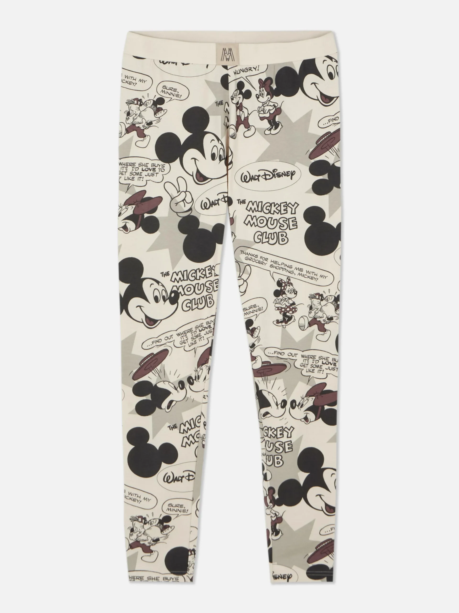 Schlafanzughosen|Primark „Disney Micky Maus“ Retro-Schlafanzug-Leggings Taupefarben