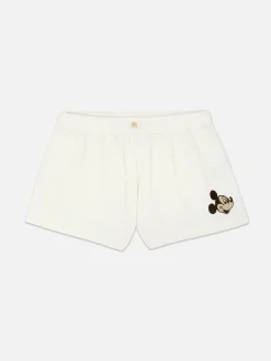 Schlafanzughosen|Primark „Disney Micky Maus“ Schlafshorts Mit Waffelstruktur Elfenbeinfarben