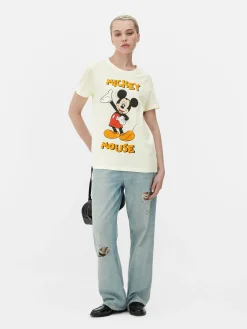 Tops Und T-Shirts|Primark „Disney Micky Maus“ T-Shirt Beige