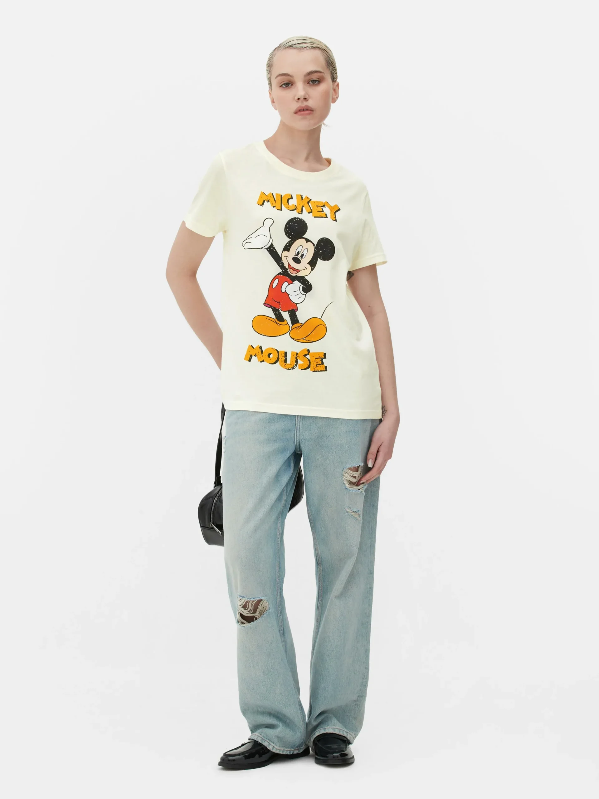 Tops Und T-Shirts|Primark „Disney Micky Maus“ T-Shirt Beige