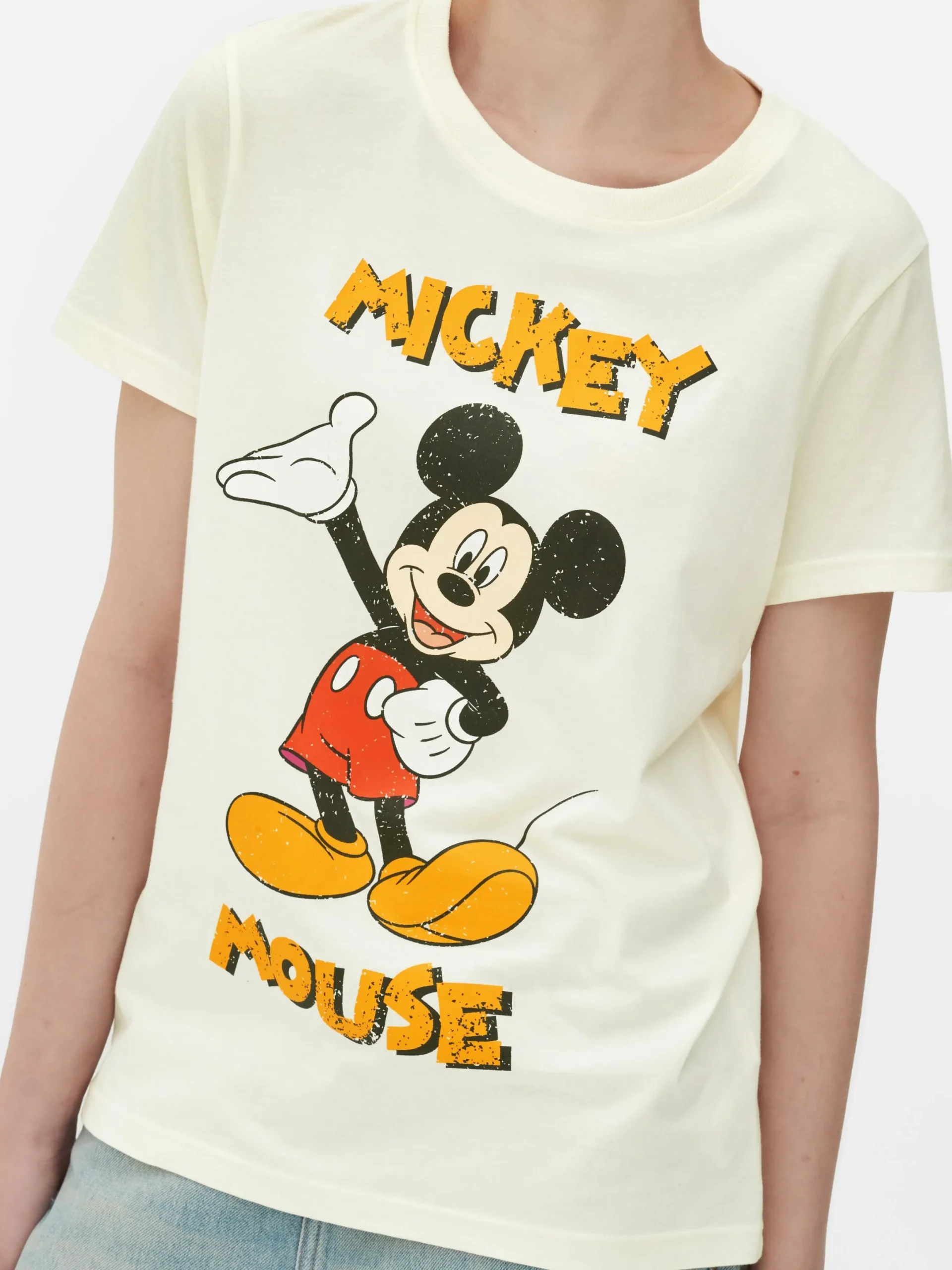 Tops Und T-Shirts|Primark „Disney Micky Maus“ T-Shirt Beige