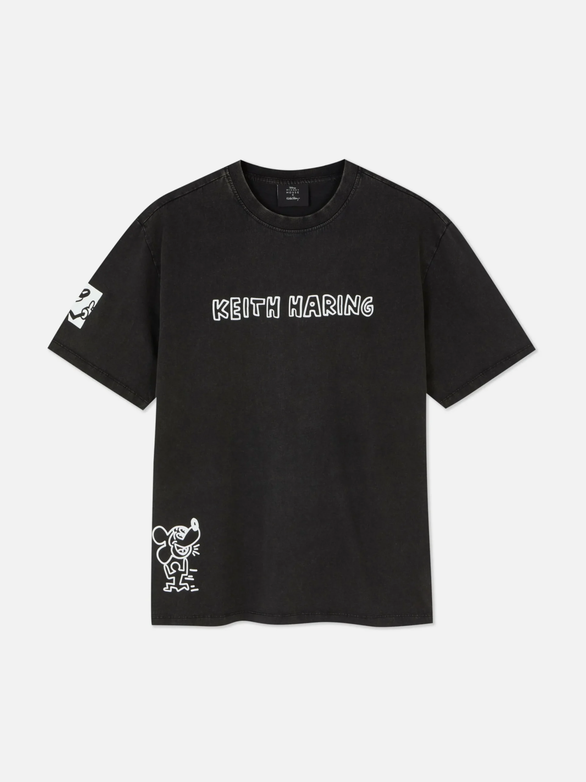 Grafik-T-Shirts Und -Sweatshirts|Tops Und T-Shirts|Primark „Disney Micky Maus X Keith Haring“ T-Shirt Mit Acid-Waschung Schwarz