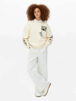 Hoodies Und Sweatshirts|Primark „Disney Micky Maus X Keith Haring“ Sweatshirt Cremefarben