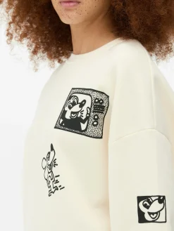 Hoodies Und Sweatshirts|Primark „Disney Micky Maus X Keith Haring“ Sweatshirt Cremefarben