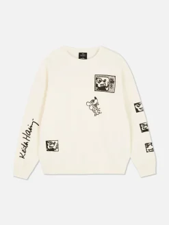 Hoodies Und Sweatshirts|Primark „Disney Micky Maus X Keith Haring“ Sweatshirt Cremefarben