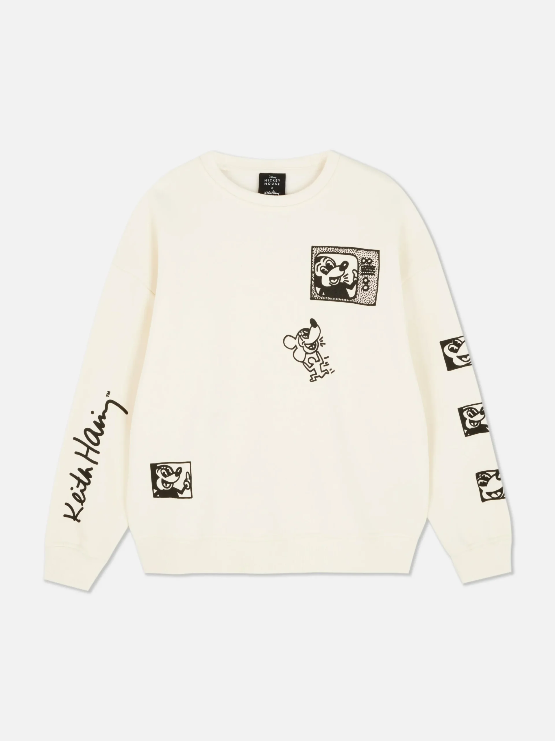Hoodies Und Sweatshirts|Primark „Disney Micky Maus X Keith Haring“ Sweatshirt Cremefarben