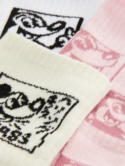 Socken|Primark „Disney Micky Maus X Keith Haring“ Crew-Socken, 3er-Pack Rot