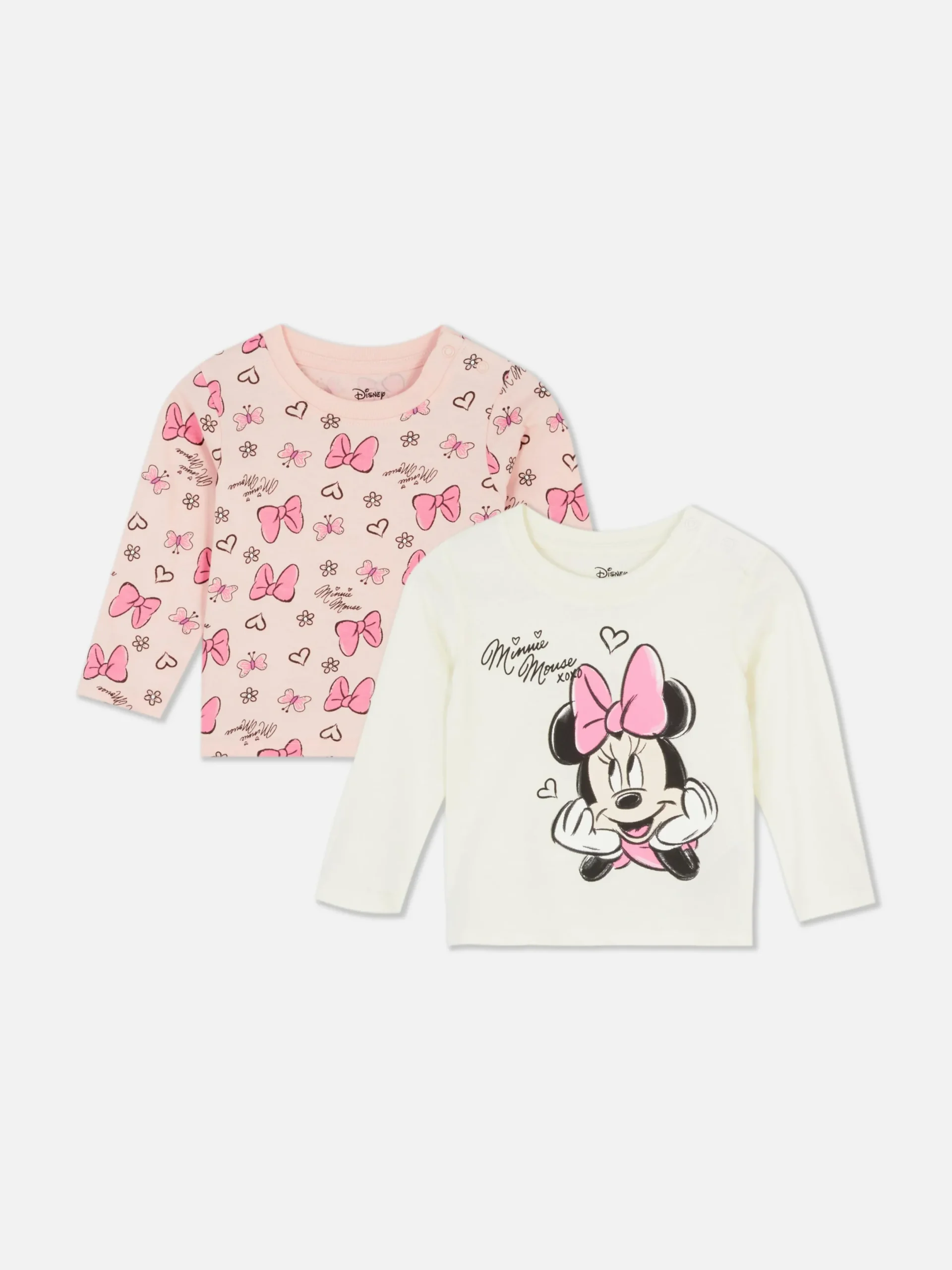 Tops Und T-Shirts|Primark „Disney Minnie Maus“ Langärmelige T-Shirts, 2er-Pack Rosa