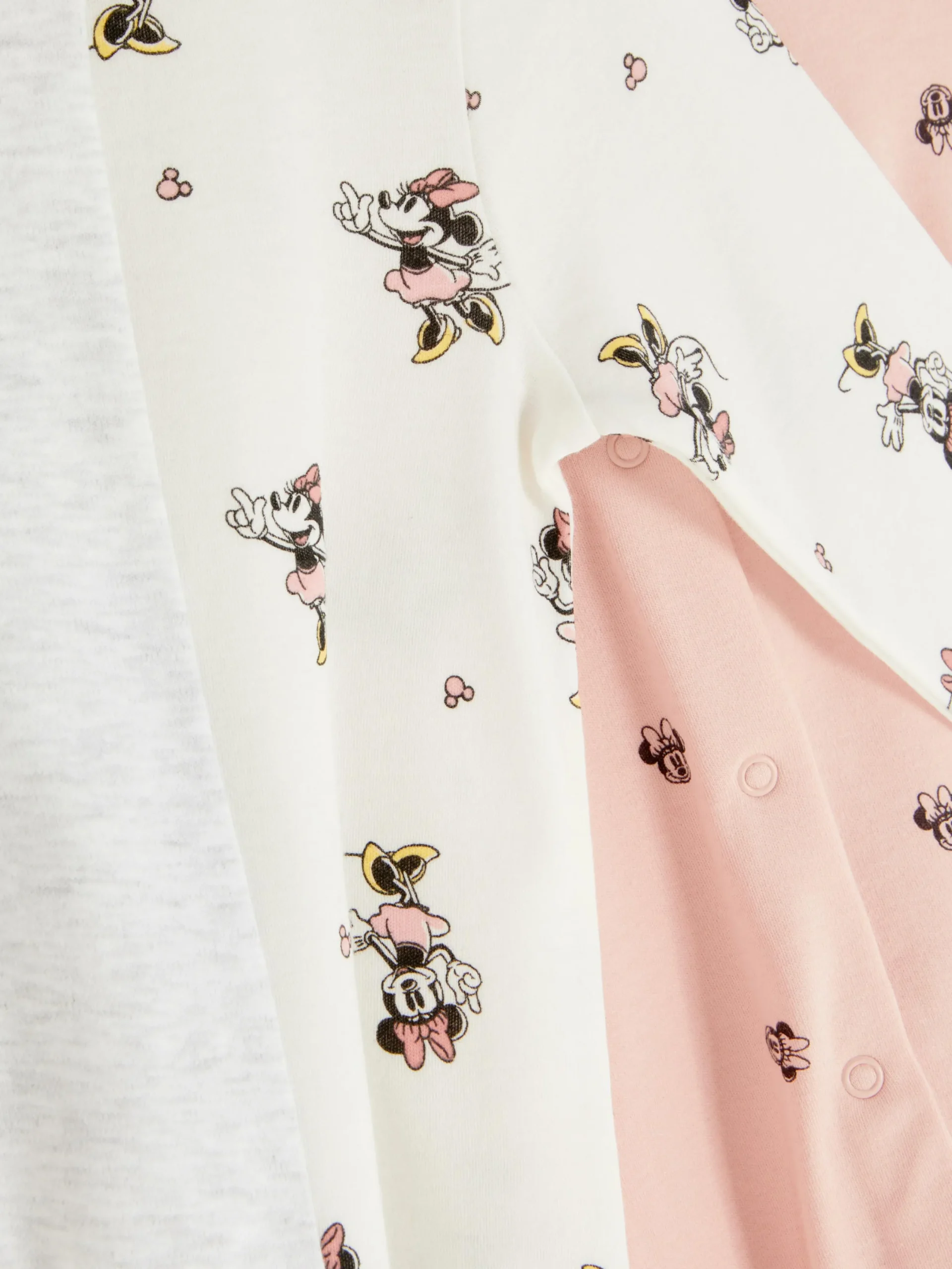 Babygirls Und Strampler|Primark „Disney Minnie Maus“ Schlafanzug Mit Print, 3er-Pack Elfenbeinfarben