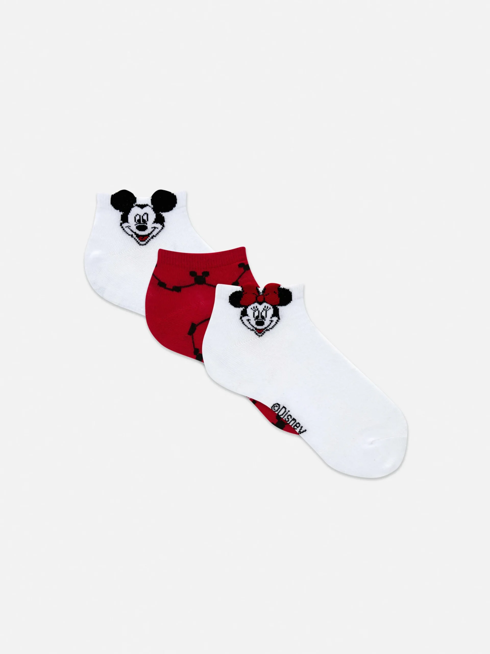Socken|Primark „Disney“ Sneakersocken, 3er-Pack Weiß