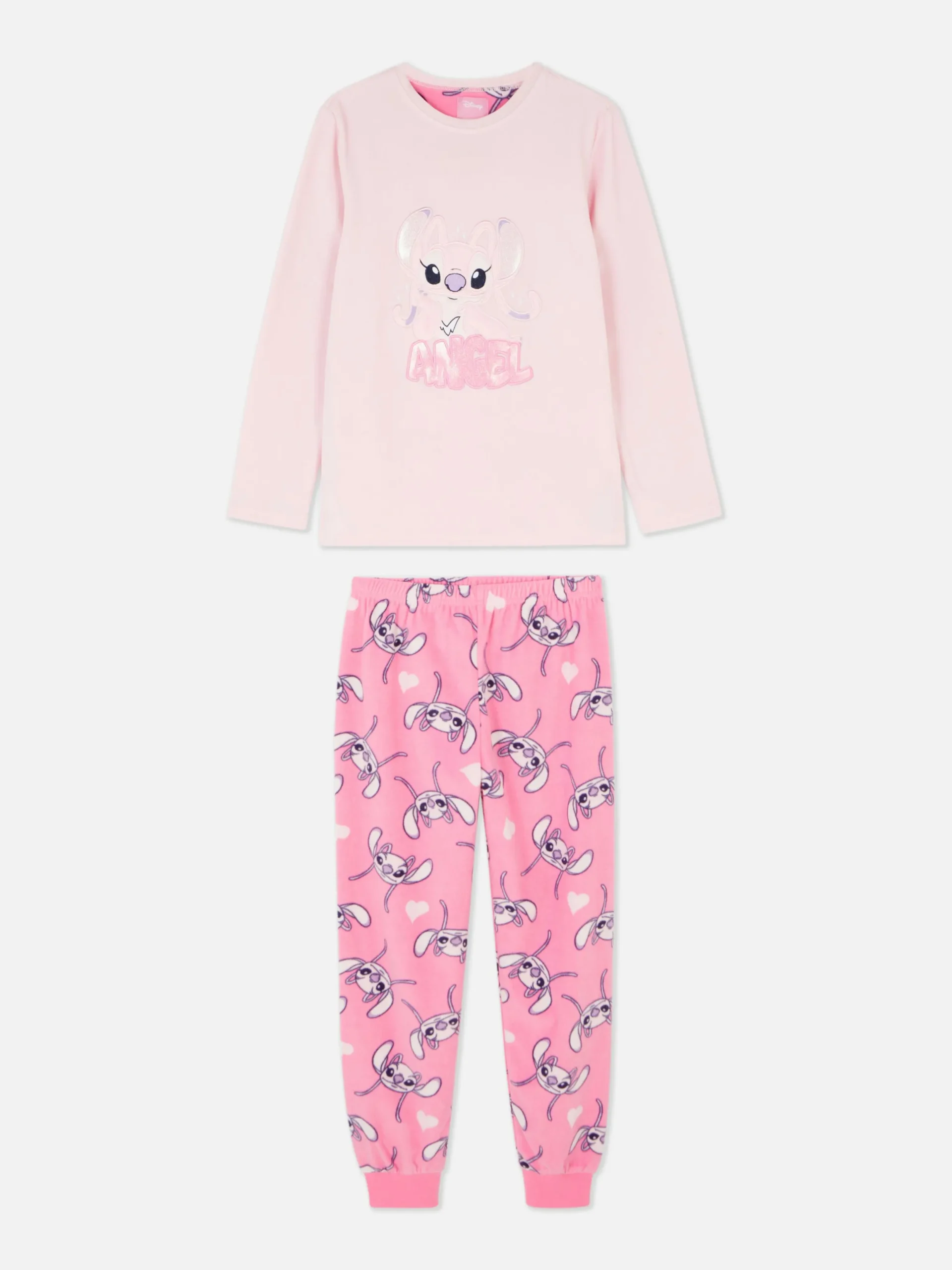 Schlafanzüge Und Nachtwäsche|Primark „Disney Stitch & Angel“ Fleece-Schlafanzug Rosa